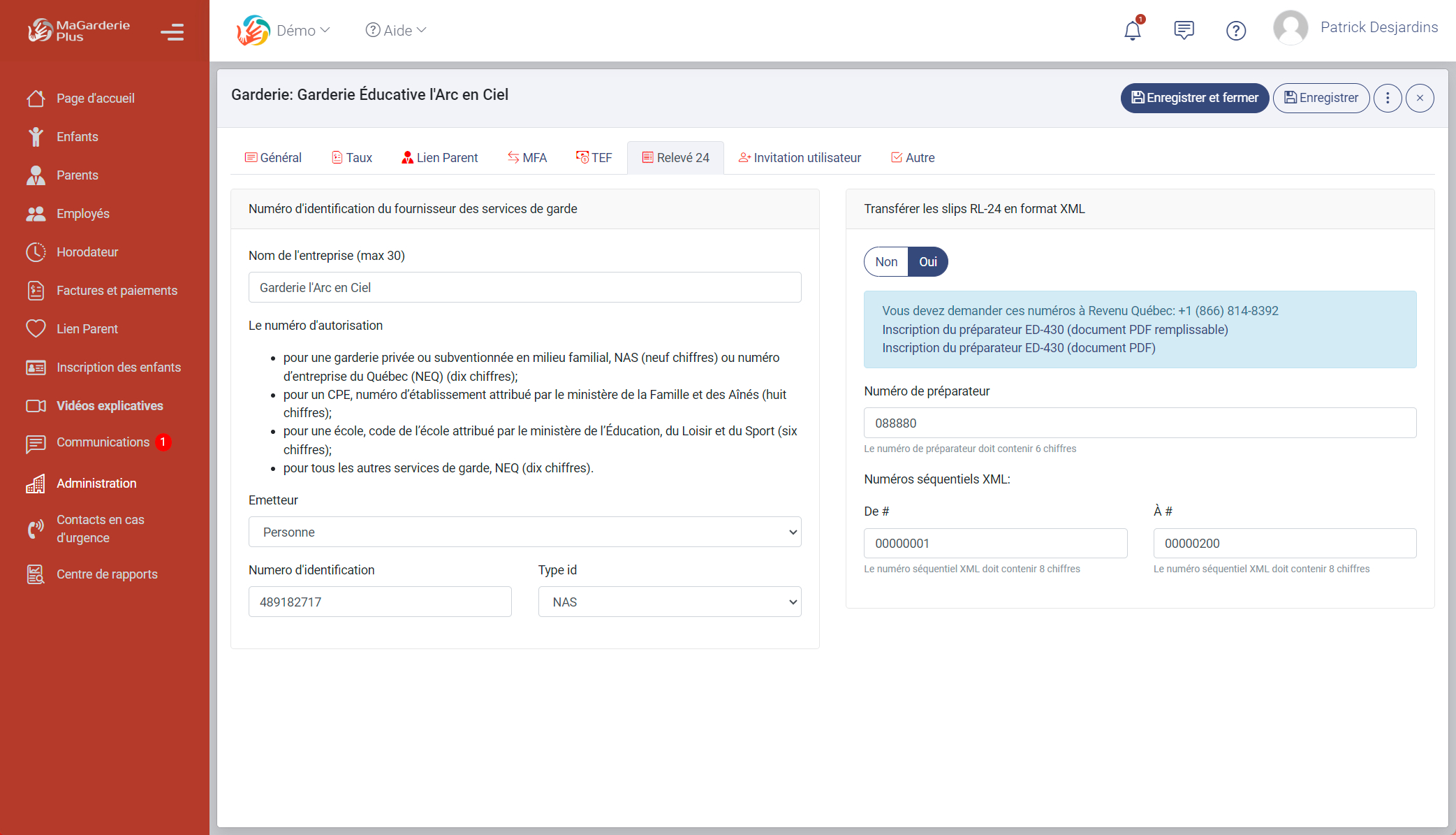 Module de production des relevés 24