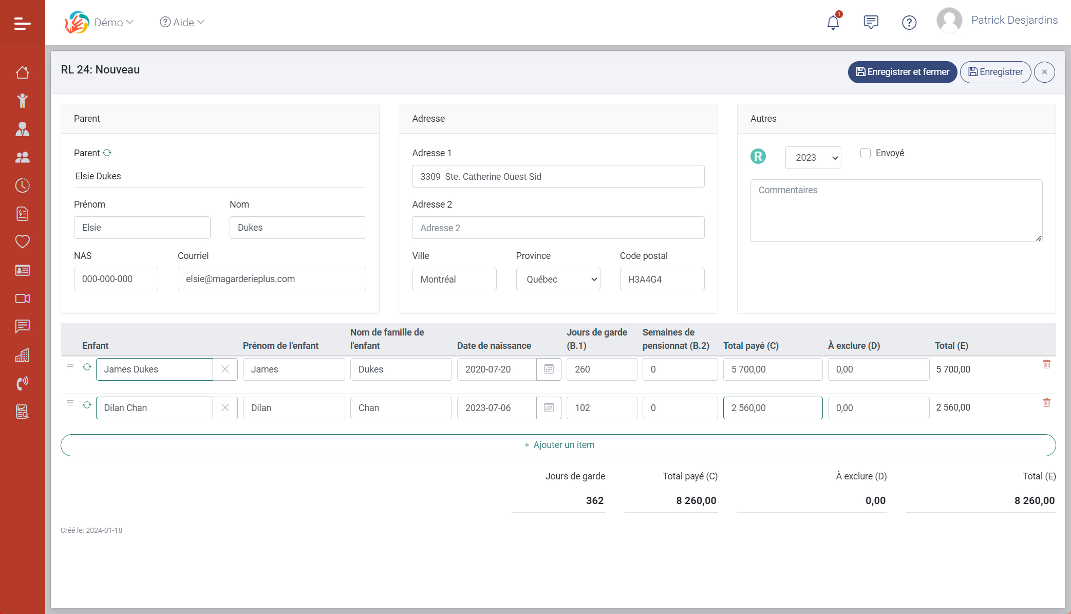 Module de production des relevés 24