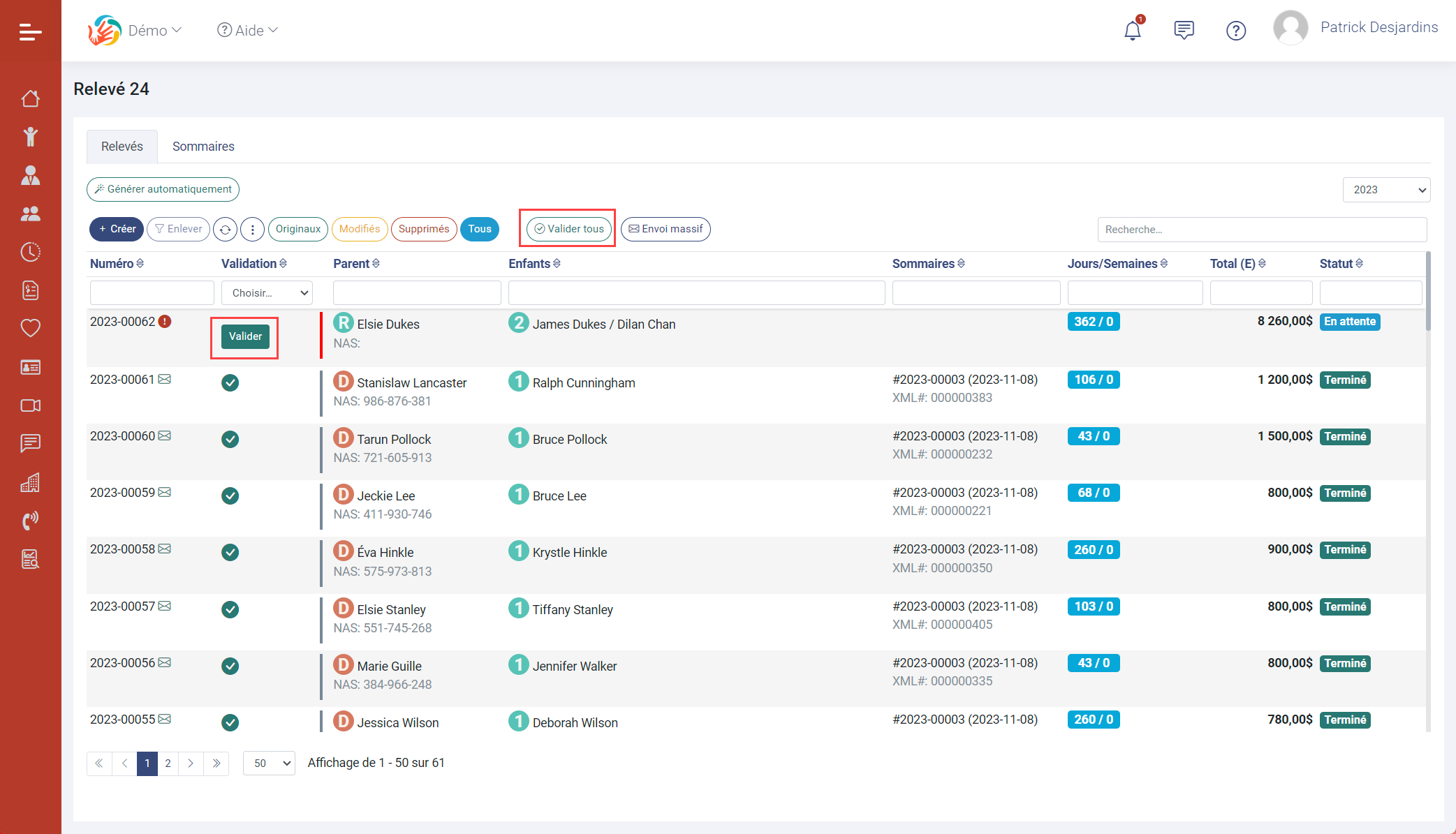 Module de production des relevés 24