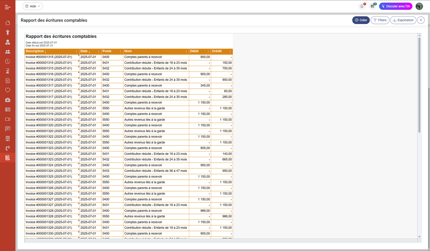 MaGarderie Plus Module Finances