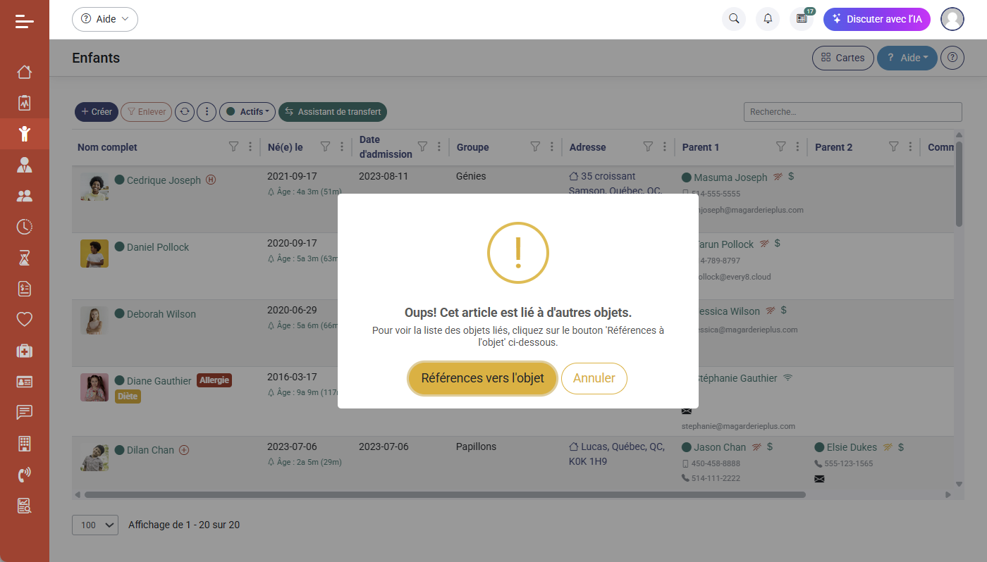 Comment traiter les doublons dans MaGarderie Plus