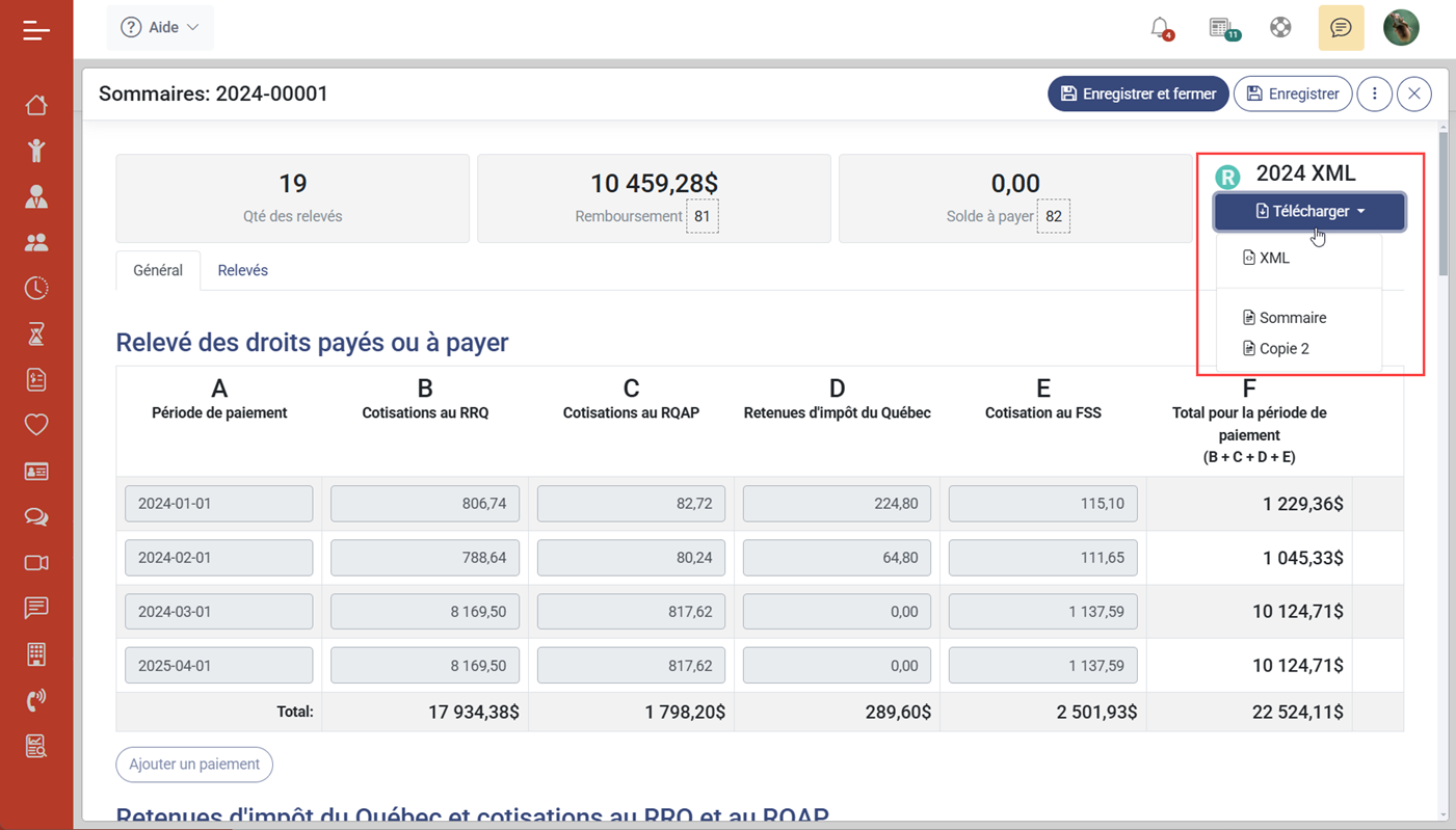 MaGarderie Plus Module de production des Relevs 1