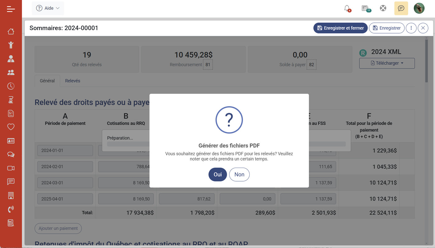 MaGarderie Plus Module de production des Relevs 1