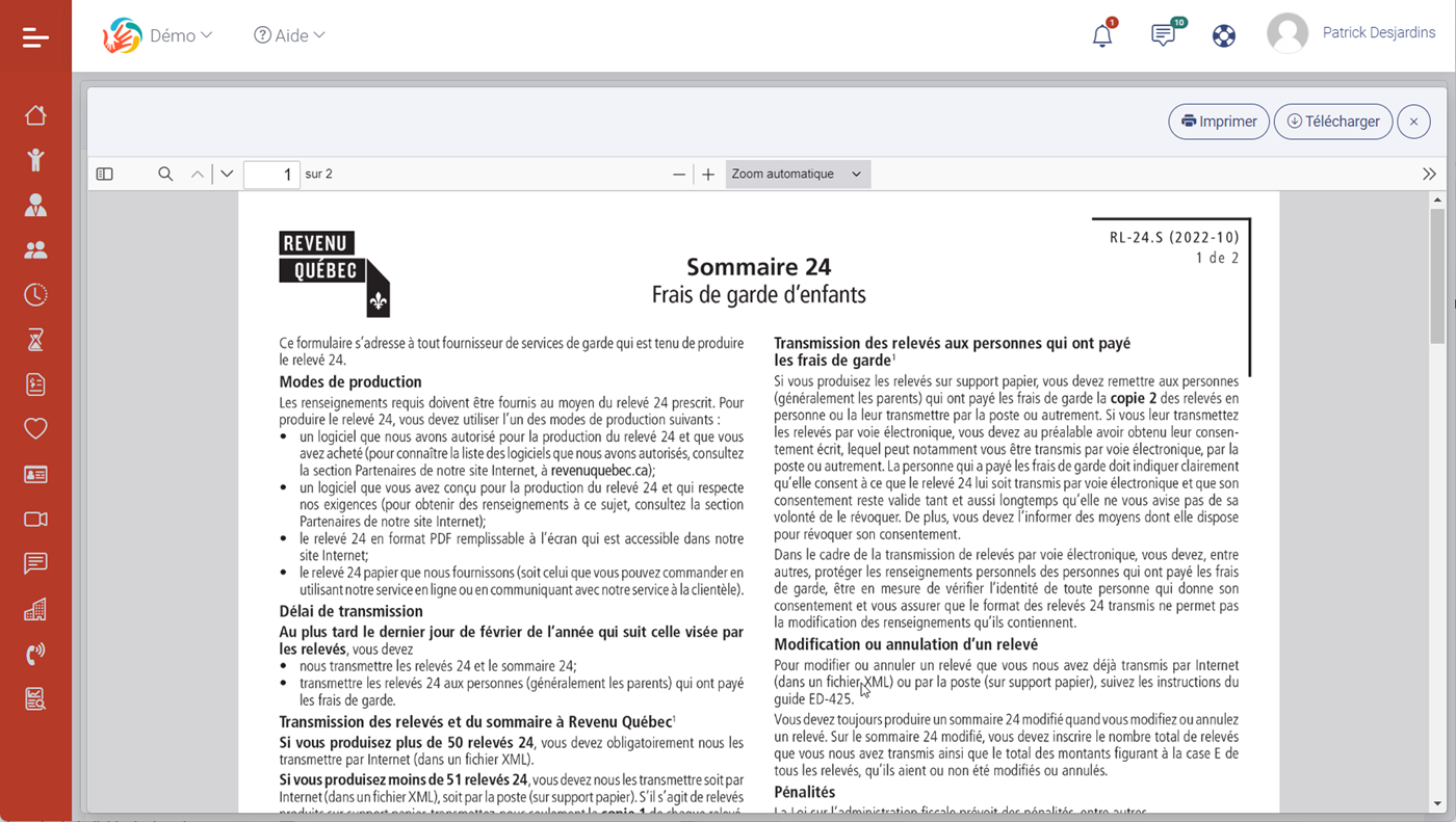 MaGarderie Plus Cration de sommaires