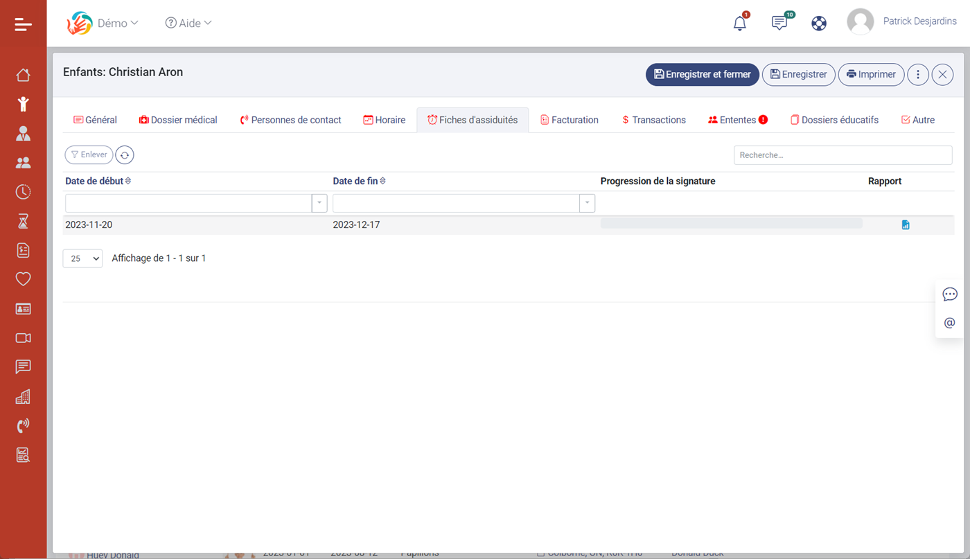 MaGarderiePlus Fiche denfant