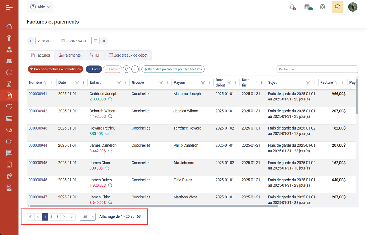 MaGarderie Plus Formulaires de liste