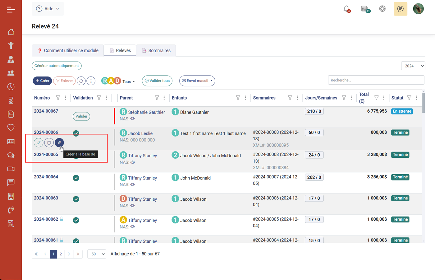 MaGarderie Plus Formulaires de liste