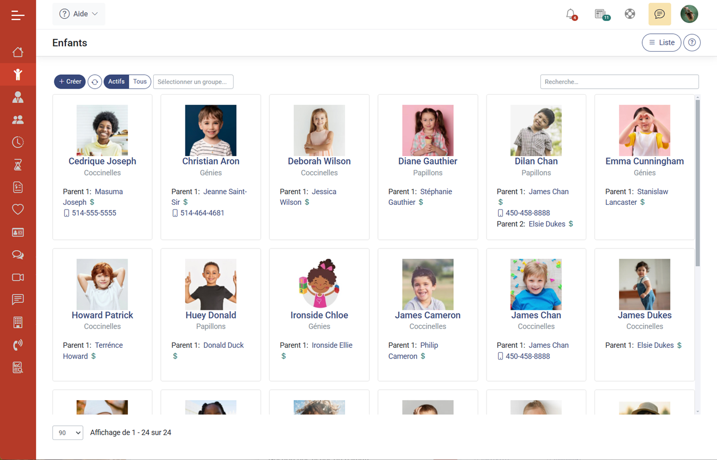 MaGarderie Plus Formulaires de liste