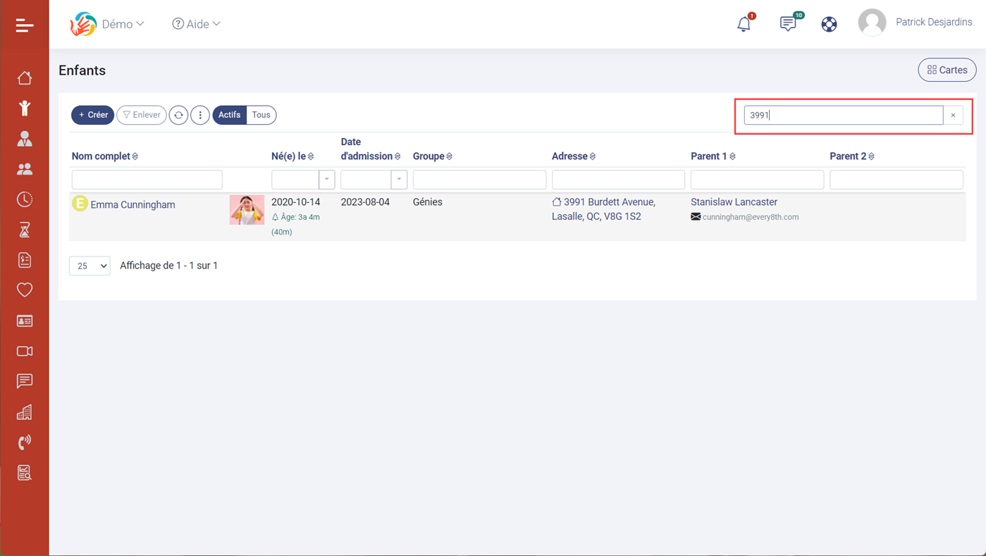 MaGarderie Plus Formulaires de liste