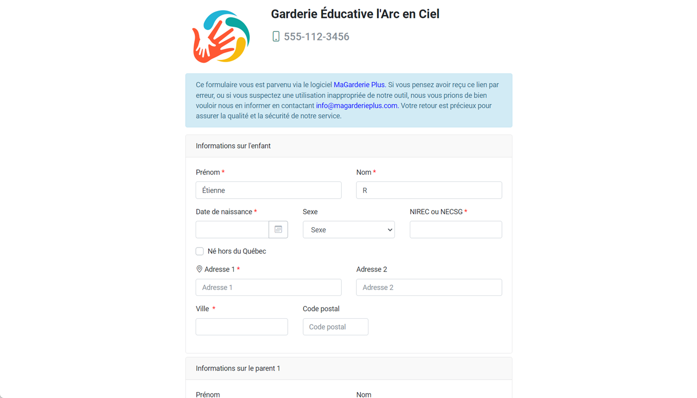 MaGarderie Plus Gestion des fiches denfants Inscription en ligne