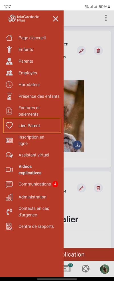 MaGarderie Plus Module Lien Parent