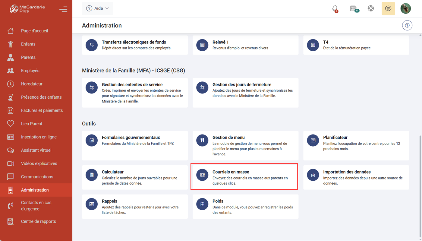 Module denvoi de courriels en masse