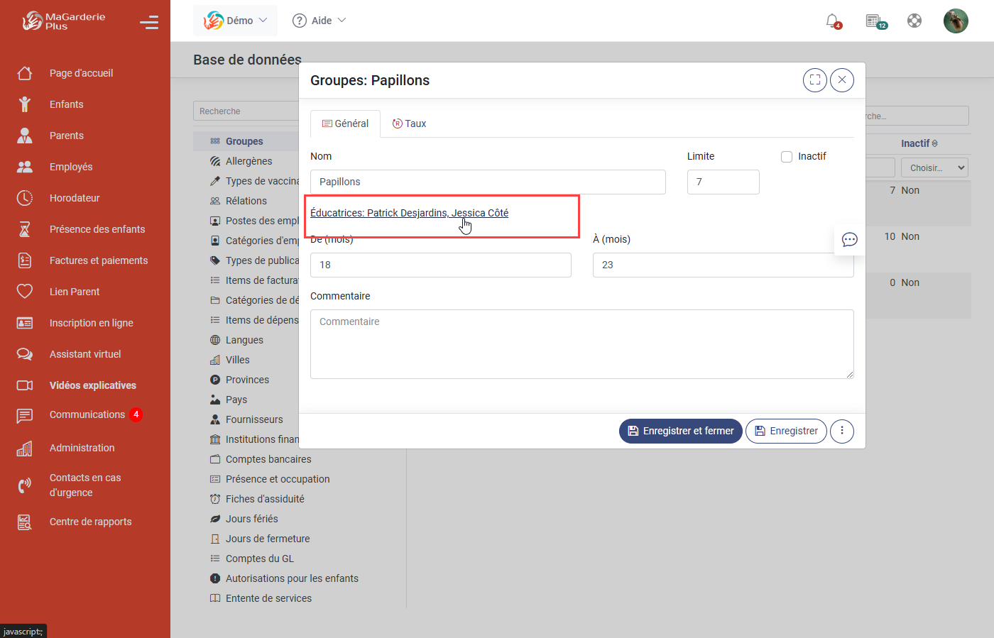 MaGarderie Plus Module Lien Parent