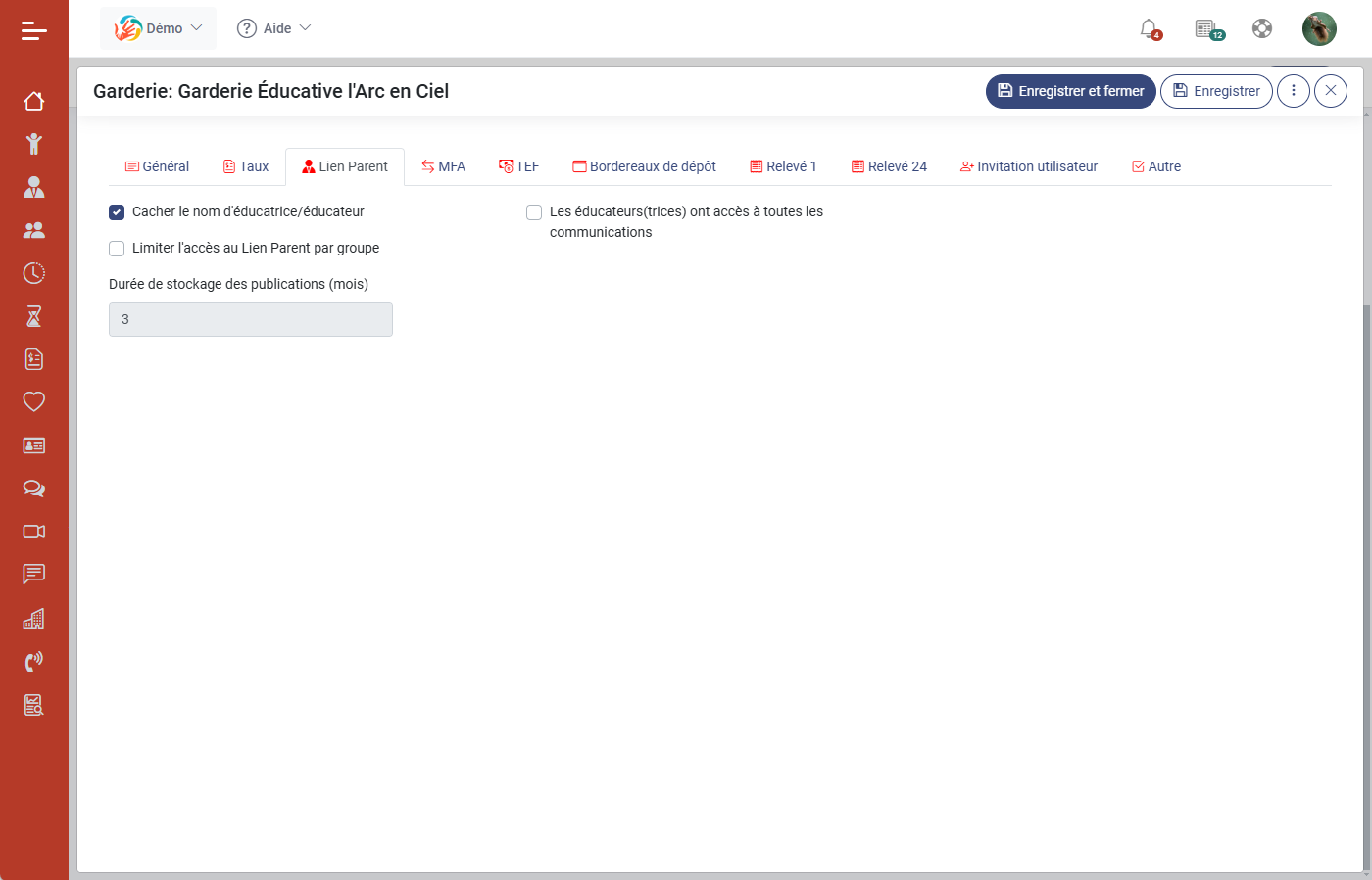 MaGarderie Plus Module Lien Parent