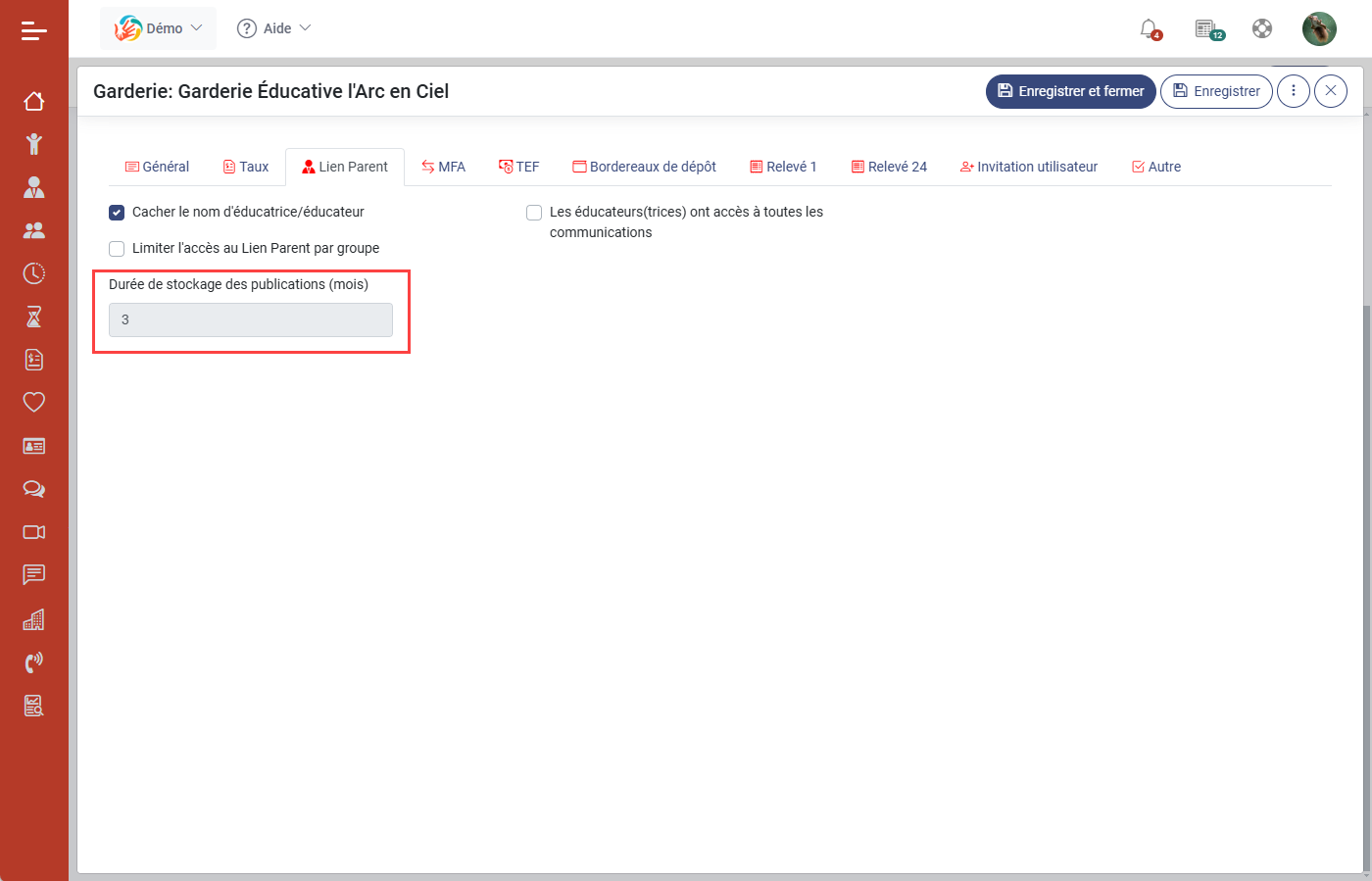 MaGarderie Plus Module Lien Parent