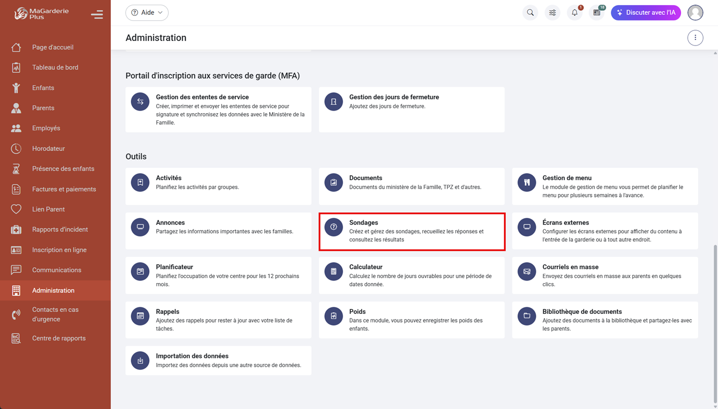 MaGarderie Plus Sondages
