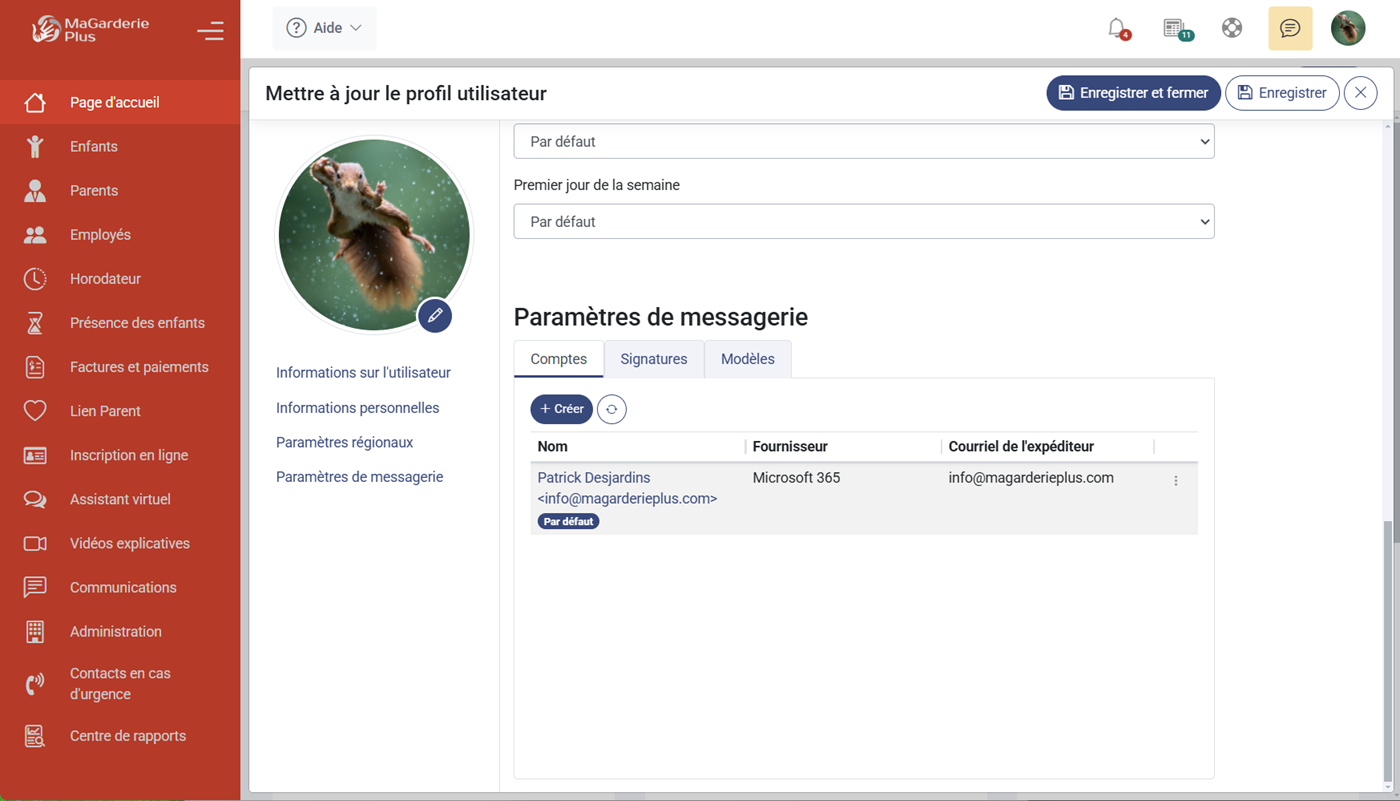 MaGarderie Plus Votre compte de messagerie