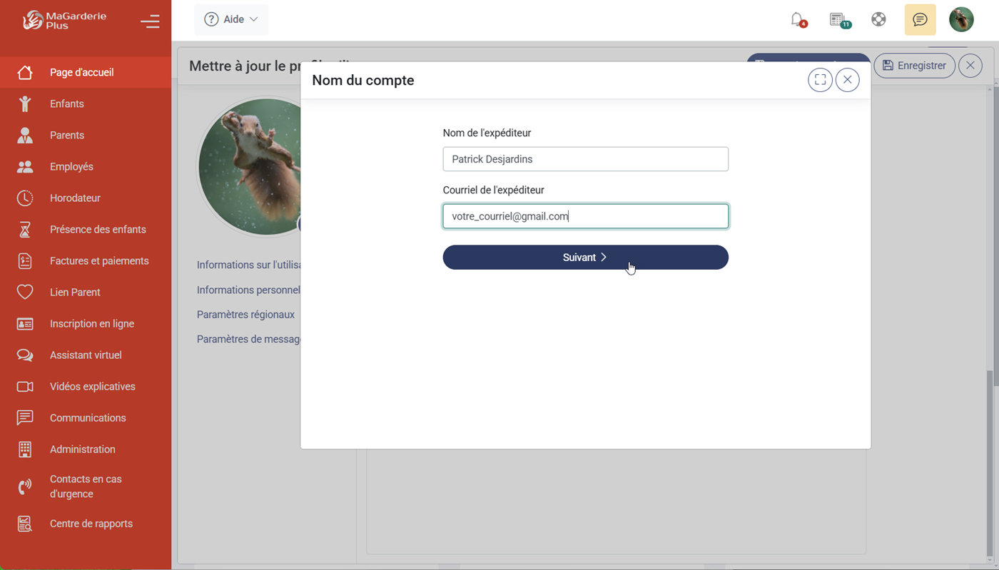 MaGarderie Plus Votre compte de messagerie