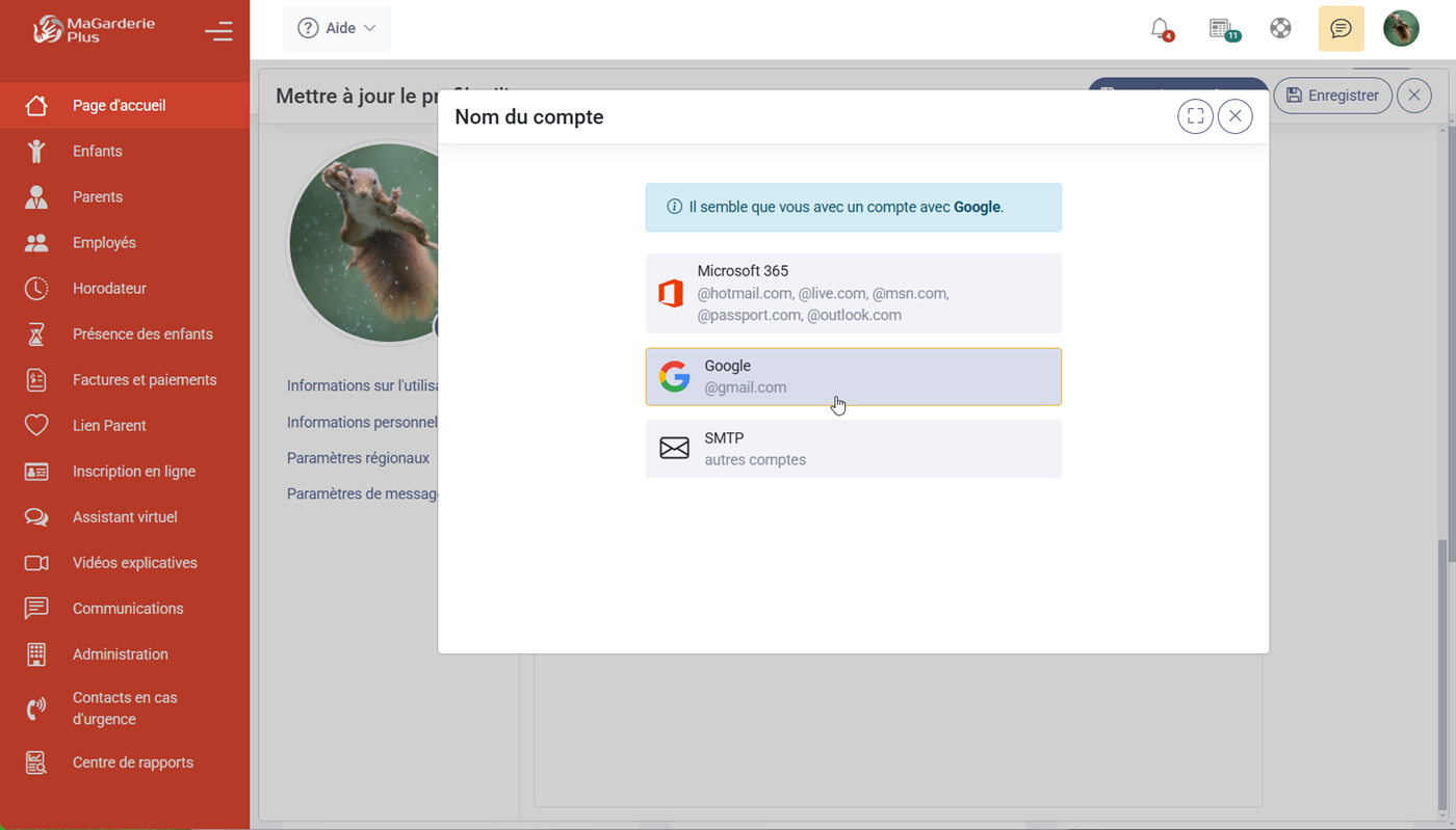 MaGarderie Plus Votre compte de messagerie
