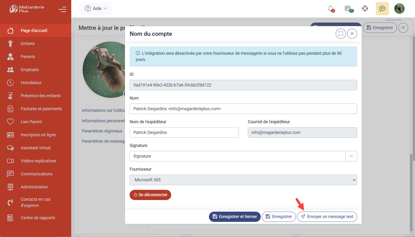 MaGarderie Plus Votre compte de messagerie